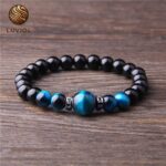 Black Onyx Hawkeye Bead Bracelet
