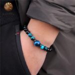 Black Onyx Hawkeye Bead Bracelet