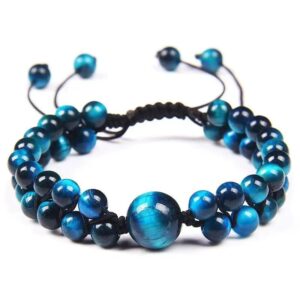 blue hawkeye bracelet dyed natural stone 1
