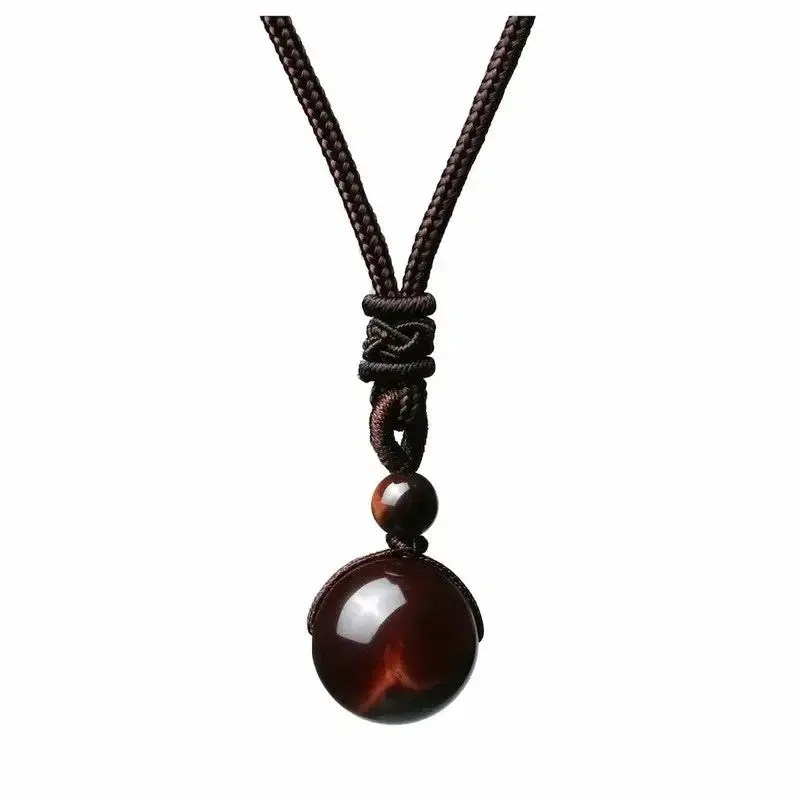 bull eye necklace in natural stone Tiger Eye Necklace, Tiger eye pendulum Luviol