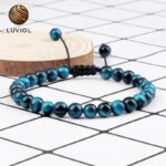 Hawk's Eye Bracelet – Natural Stone, Adjustable