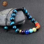 hawk eye semiprecious chakra bracelet 2 1