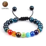 hawk eye semiprecious chakra bracelet 3 1