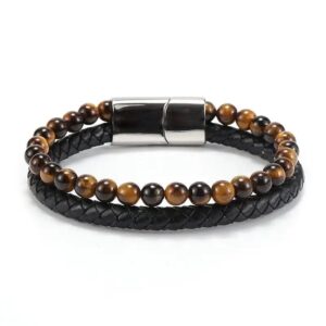 leather bracelet with tiger eye 1