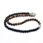 Luxury Men's Tiger Eye Pearl Necklace