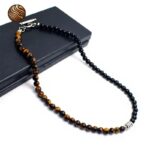 Luxury Men's Tiger Eye Pearl Necklace