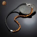 Luxury Men's Tiger Eye Pearl Necklace