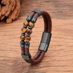 Men's Tiger Eye Leather Bracelet