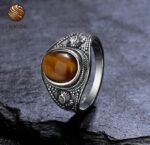Natural Tiger Eye Ring for Men