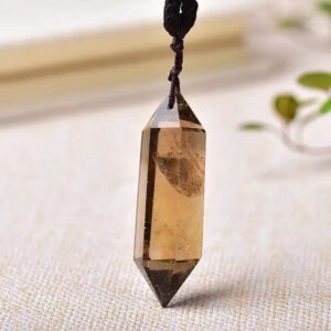 quartz necklace for men in smoky quartz 1