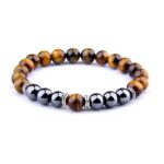 Tiger Eye and Hematite Bracelet in Natural Stones