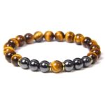 Tiger Eye and Hematite Bracelet in Natural Stones