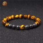 Tiger Eye and Hematite Bracelet in Natural Stones