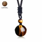 Tiger Eye Ball Pendant Necklace