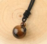 Tiger Eye Ball Pendant Necklace