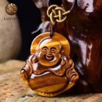 Tiger Eye Buddha Pendant in Black