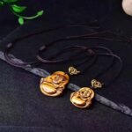 Tiger Eye Buddha Pendant in Black