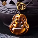 Tiger Eye Buddha Pendant in Black