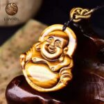 Tiger Eye Buddha Pendant in Black
