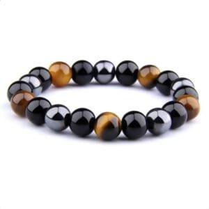 tiger eye hematite obsidian bracelet 17cm 19cm 21cm Hawkeye Bracelet, Men's Tiger Eye Bracelet, Tiger Eye Bracelet, Women's Tiger Eye Bracelet Luviol