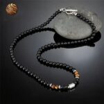 Tiger Eye Necklace for Men – Lithotherapy with Obsidian