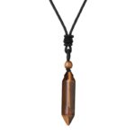 Tiger Eye Necklace for Men - Cord Pendant 80cm