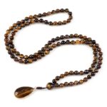 Tiger Eye Pendant Necklace 70cm