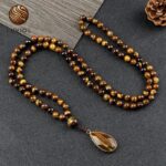 Tiger Eye Pendant Necklace 70cm