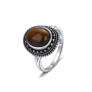 tiger eye ring for women in sterling silver 1