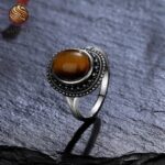 Tiger's Eye Ring for Women in Sterling Silver