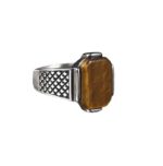Tiger Eye Ring in Stainless Steel – Lithotherapy
