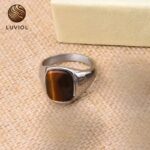 Tiger Eye Ring in Stainless Steel – Natural Stone