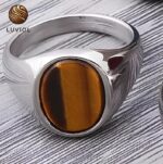 Tiger Eye Ring in Stainless Steel – Signet