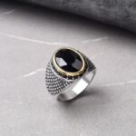 Tiger Eye Ring with Stainless Steel Frame