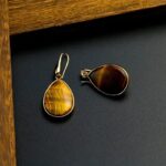 Tiger eye stone dangle earrings
