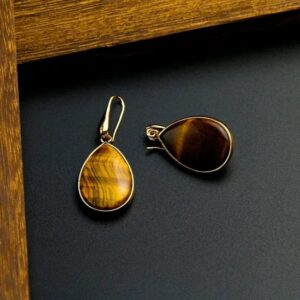 tiger eye stone dangle earrings 1