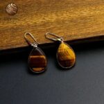 Tiger eye stone dangle earrings