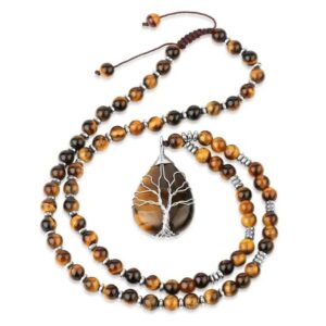 tiger eye tree of life necklace 1
