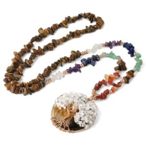 tiger eye tree of life necklace balance your chakras 1