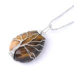 Tiger Eye Tree of Life Pendant Necklace