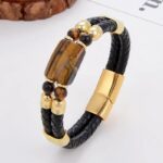 Women's bracelet with lush tiger eye stone